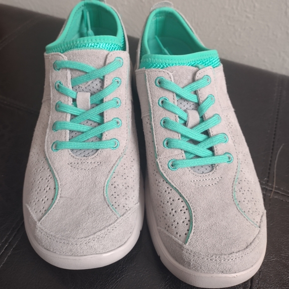 Dansko Elise Women's Comfort Walking Shoes Grey Suede Teal Size 38 US 7.5-8 - Picture 4 of 12